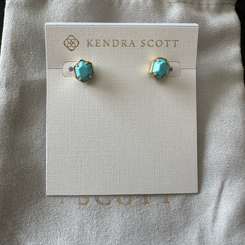 Kendra Scott Gold and Turquoise Earrings